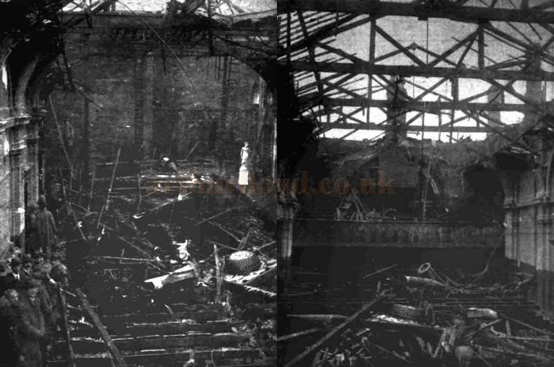 The Palace Cinema, Rugby after the fire in January 1921 - From The Rugby Advertiser, 4th February 1921.