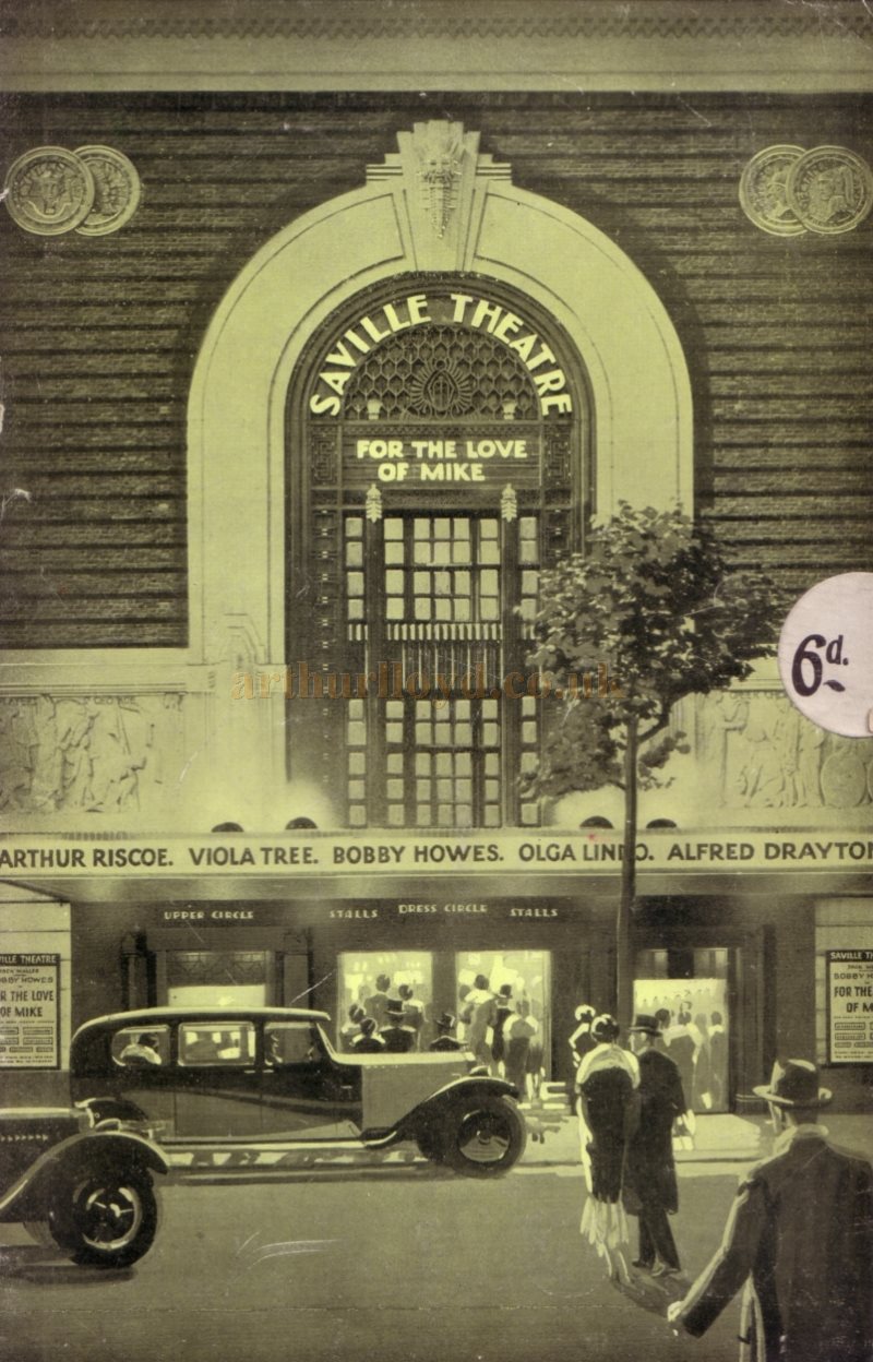 The Saville Theatre as shown in its Opening Programme of 'For The Love of Mike' on the 8th of October 1931.