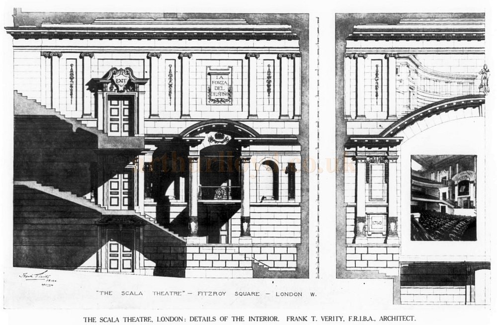 Frank T. Verity's Plans for the Scala Theatre - From The Architects' Journal 1925.