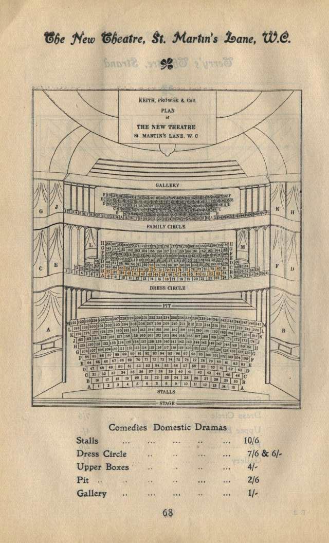 The New Theatre Seating Plan - Pre 1905 - Click for Details of the Theatre