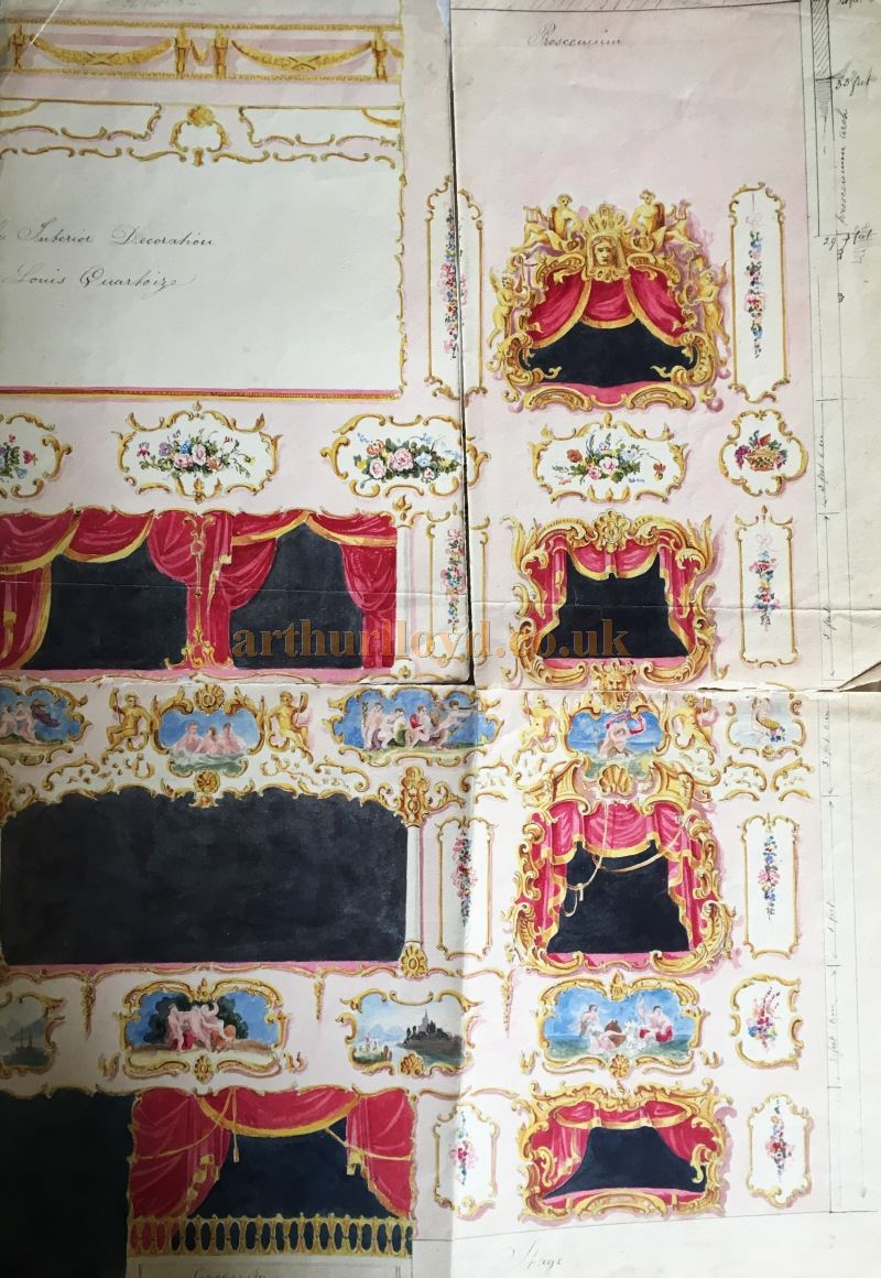 William Beaumont's Designs for the Redecoration of the City of London Theatre in 1848 - Courtesy Claire Pascall.