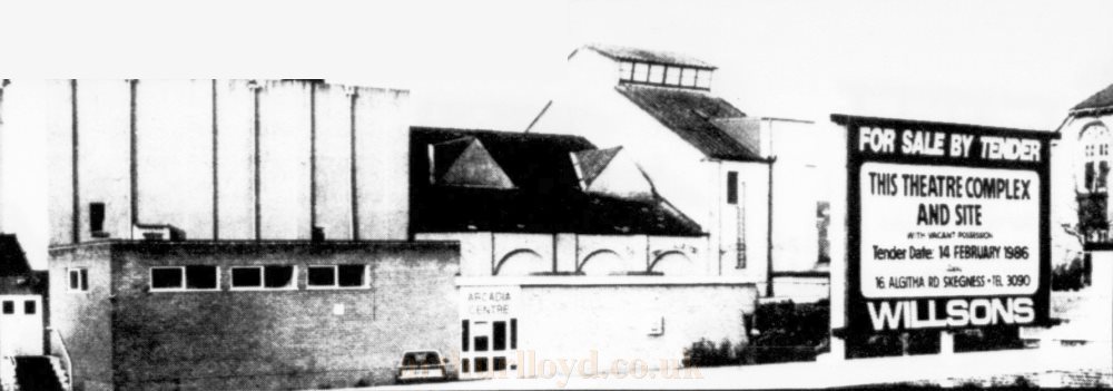 The Arcadia Centre, Skegness closed and awaiting a new owner in 1985 - From the Skegness Standard, 6th of December 1985.