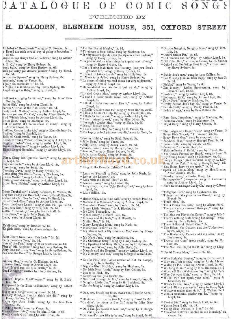 Arthur Lloyd's 'The Bloated Young Aristocrat' - Courtesy Colin McIntyre