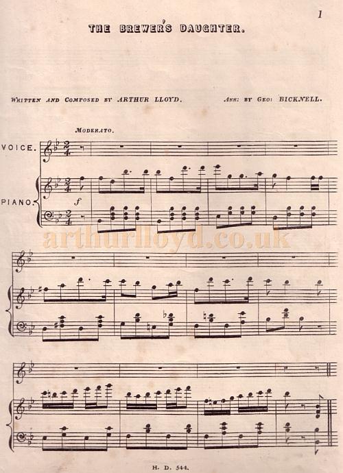 Arthur Lloyd's 'The Brewer's Daughter'