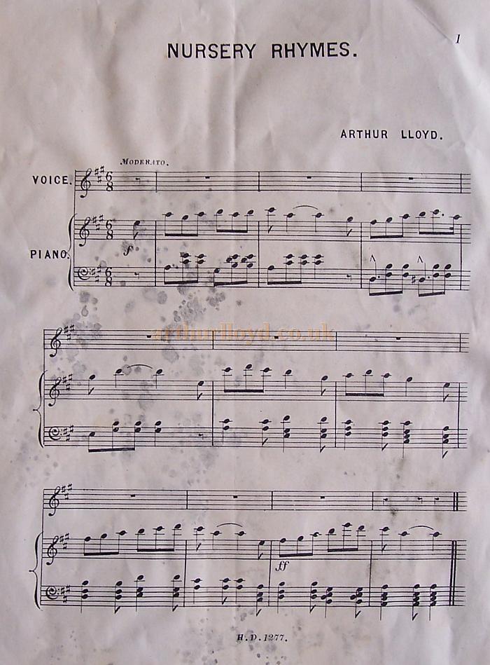 Arthur Lloyd's ''Nursery Rhymes'