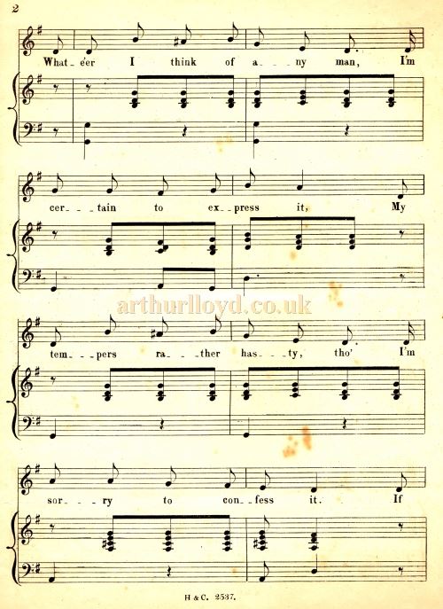 Arthur Lloyd's 'I'll Place it in the Hands of my Solicitor'