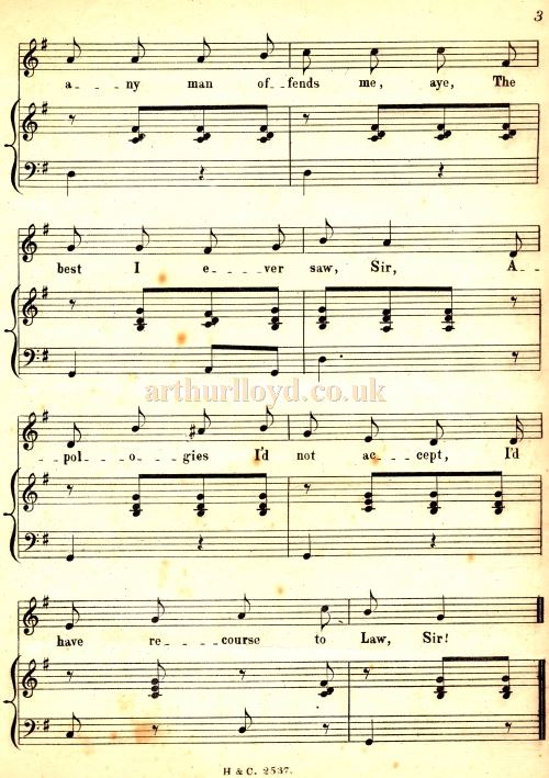 Arthur Lloyd's 'I'll Place it in the Hands of my Solicitor'