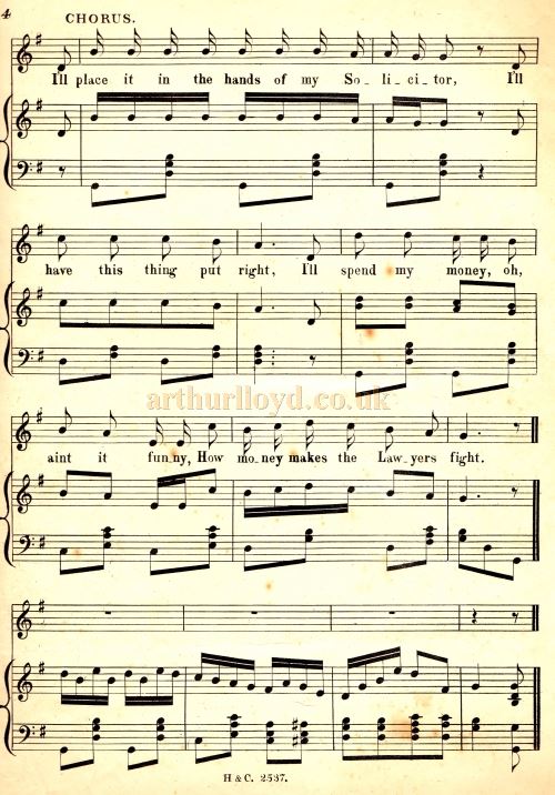 Arthur Lloyd's 'I'll Place it in the Hands of my Solicitor'