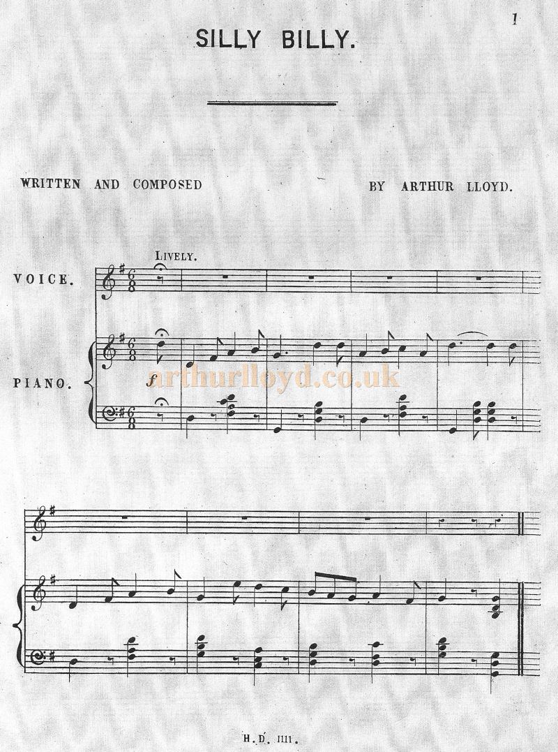 Arthur Lloyd's 'Silly Billy' - Courtesy Colin McIntyre