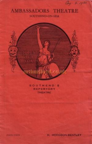 A programme for 'Mary Rose' at the Ambassadors Theatre, Southend for August 4th 1930 - Kindly donated by Jan Davies.