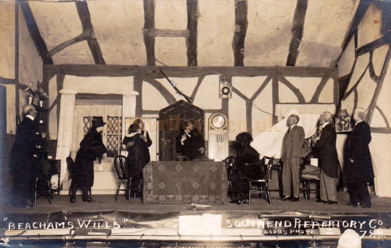 A Postcard showing the Southend Repertory Company's Production of 'Beacham's Wills' - Courtesy Dan Raymond  - Click to see many more of these postcards