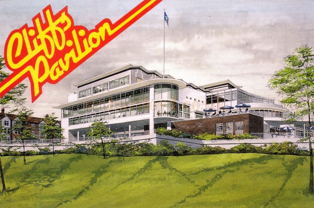A Postcard showing the Cliffs Pavilion, Westcliff-on-Sea, produced by the venue as a souvenir sale item at the time of its redevelopment in 1992 - Courtesy Roger Edwards.