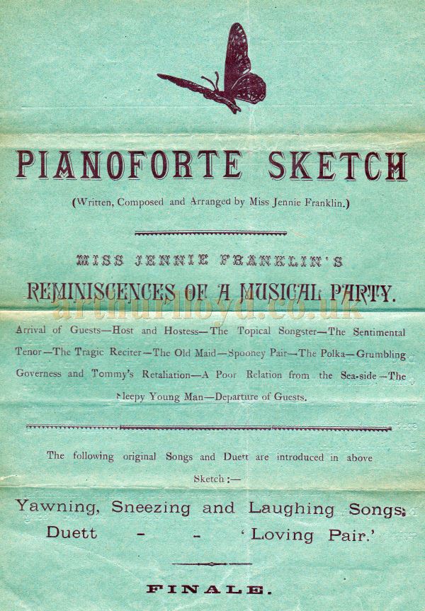 A Programme for the Alexandra Theatre, Southend in 1886