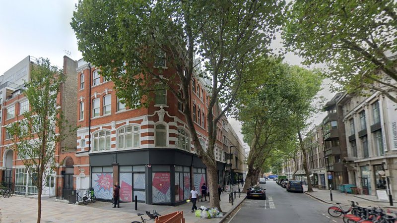 A Google StreetView Image showing the site of the former Store Street Music Hall in September 2022 - Click to Interact.