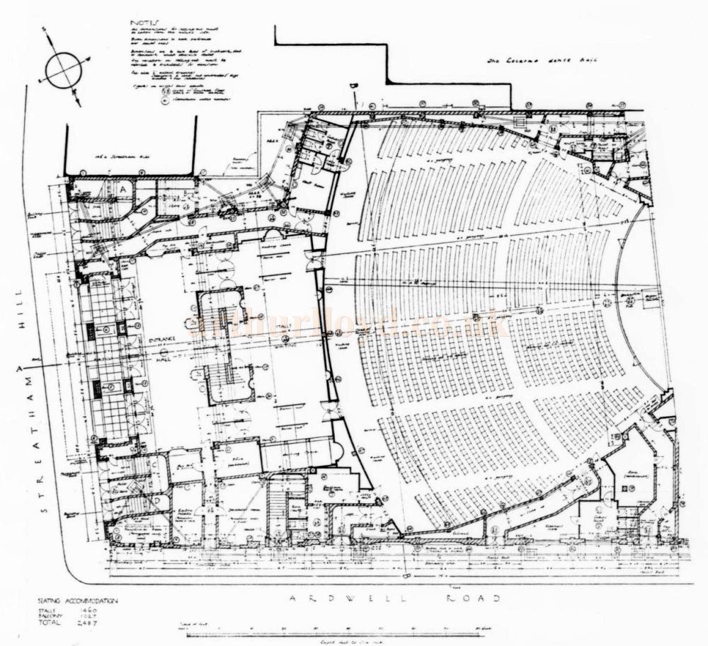 A Plan of the Gaumont Palace Theatre, Streatham Hill - From The Architects' Journal, 23rd of March 1932.