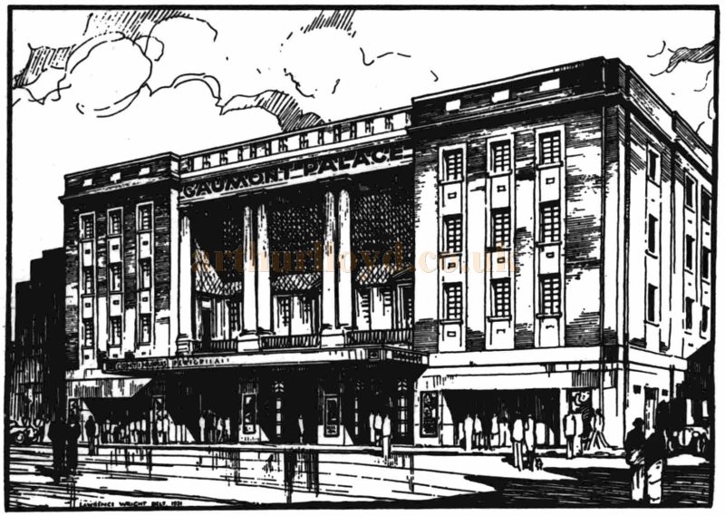 A Drawing depicting the Gaumont Palace Theatre, Streatham Hill when it first opened in 1932 - From the Kinematograph Weekly, 17th of March 1932.