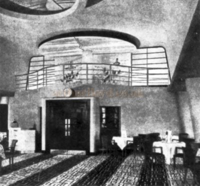 The Cafe and Orchestra Gallery of the Plaza Theatre, Sutton when it first opened in the 1930s - From The Architects' Journal, 24th of January 1935.