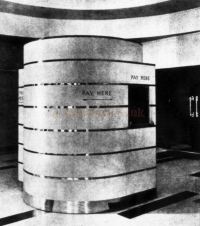 The Pay Box at the Plaza Theatre, Sutton when it first opened in the 1930s - From The Architects' Journal, 24th of January 1935.
