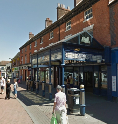 A Google StreetView Image of the Ankerside Shopping Centre, Tamworth in June 2018, built on the site of the former Palace Theatre - Click to Interact.