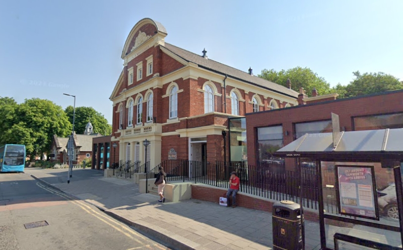 A Google StreetView Image of the Tamworth Assembly Rooms in June 2023 - Click to Interact.