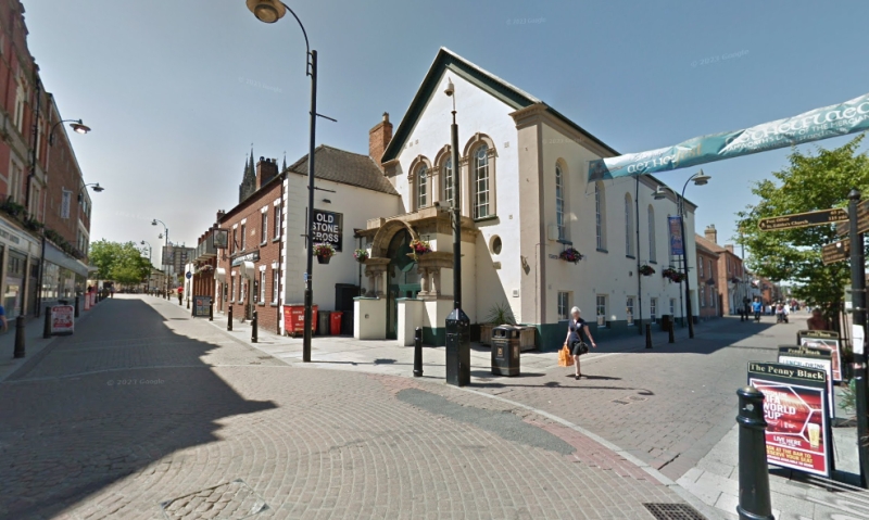 A Google StreetView Image of the former Tamworth Theatre, Church Street in January 2018 - Click to Interact.
