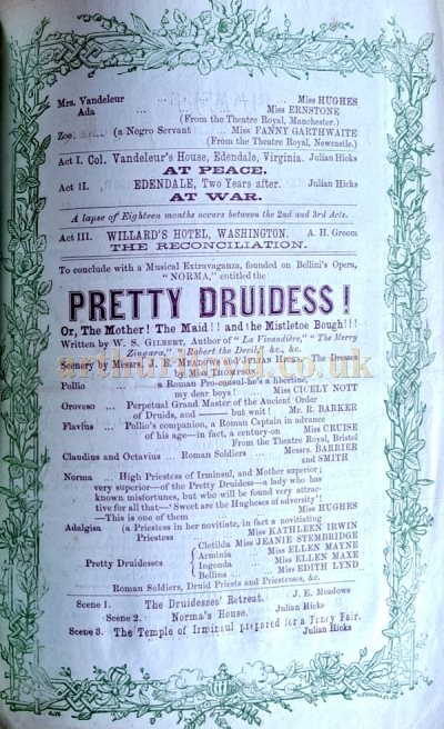 The Opening Programme for the Charing Cross Theatre on the 19th of June 1869 - Courtesy Simon Moss, stagememories.