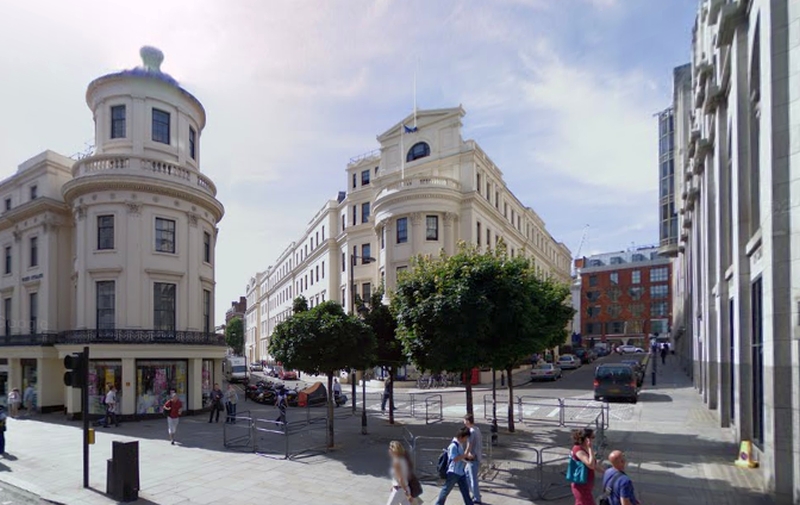 A Google StreetView Image of the site of the former Toole's Theatre in July 2008 - Click to Interact.