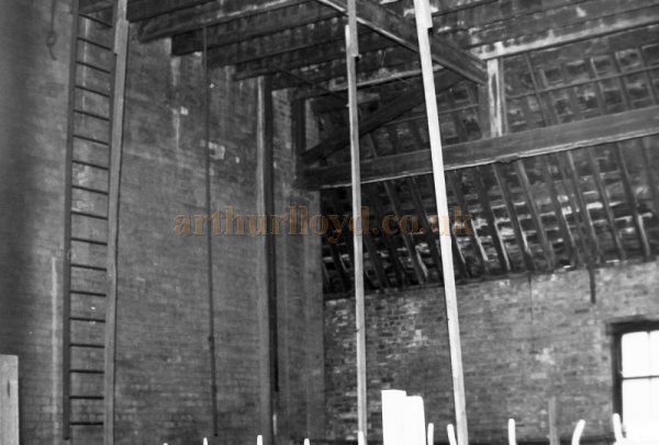 The upper part of Stage House and Grid of the Wakefield Opera House / Theatre Royal before the False Ceiling used for its Bingo years was removed - Courtesy John West.