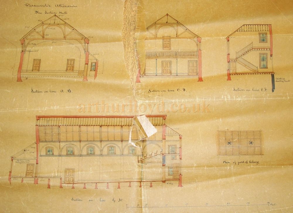 T. H. Wyatt's Plans for the Bleeck Hall in 1879 - Courtesy Andrew Frostick (Archivist for The Warminster Athenaeum Centre).