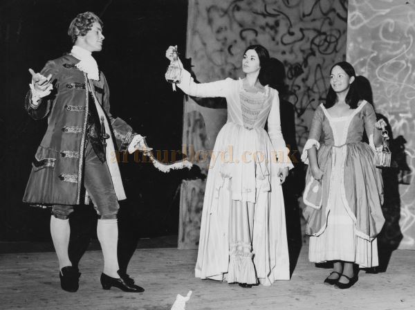A Production photo from 'The Country Wife' performed at the Warminster Athenæum in 1971 - Courtesy Andrew Frostick (Archivist for the Warminster Athenæum Centre).