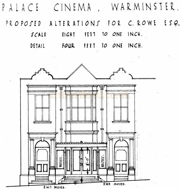 Plans for the Alterations to the Palace Cinema, Warminster in 1935 - Courtesy Andrew Frostick (Archivist for the Warminster Athenaeum Centre).