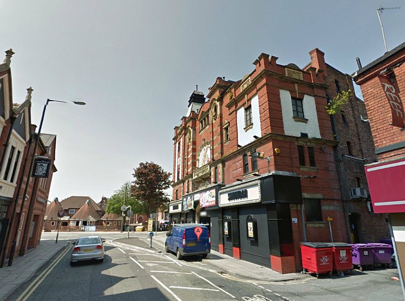 A Google StreetView Image of the former Palace Hippodrome Theatre, Warrington - Click to Interact