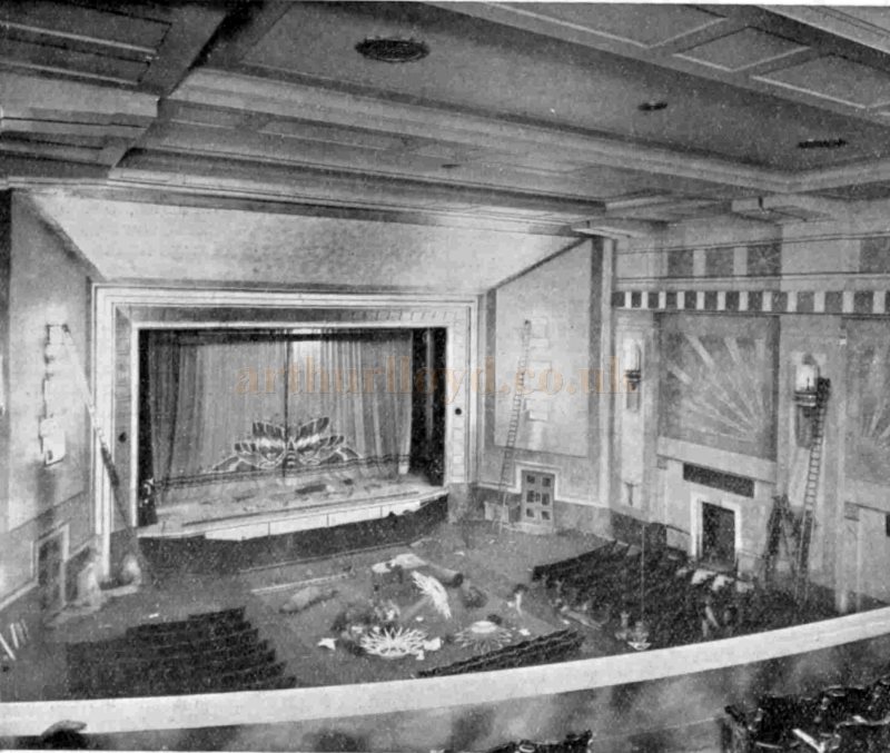 The Auditorium of the Capitol Cinema, Wembley nearing completion in 1930 - From The Bioscope, 2nd of April 1930.