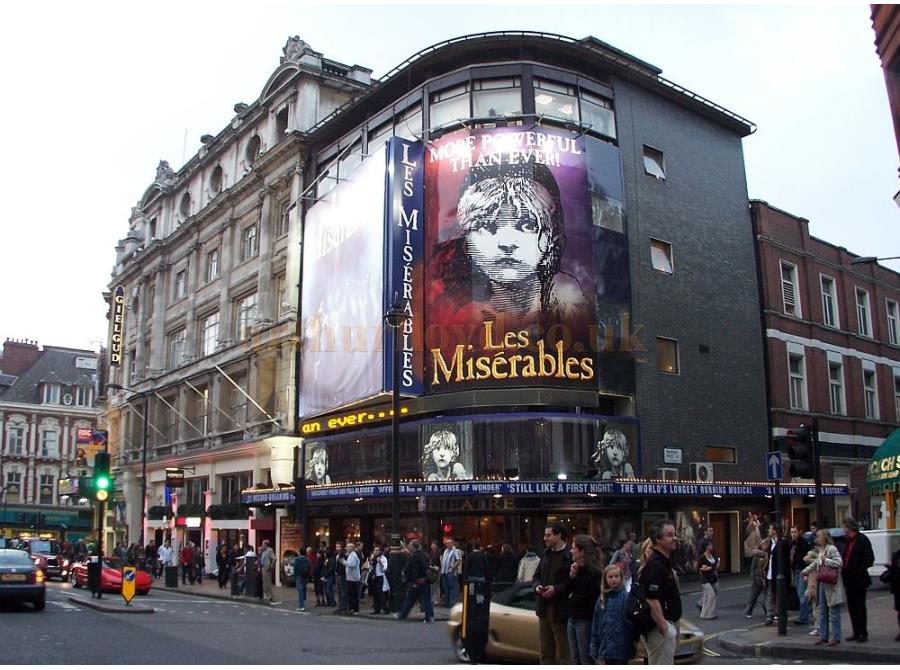 The Queen's Theatre showing 'Les Miserables' in 2006.