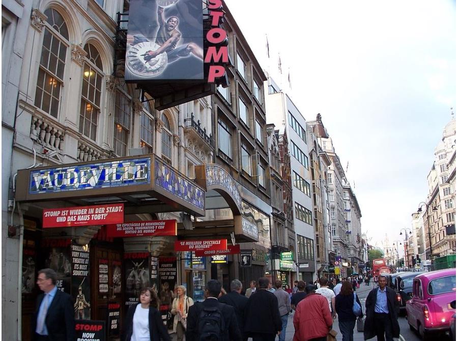 The Vaudeville Theatre showing 'Stomp' in 2006.