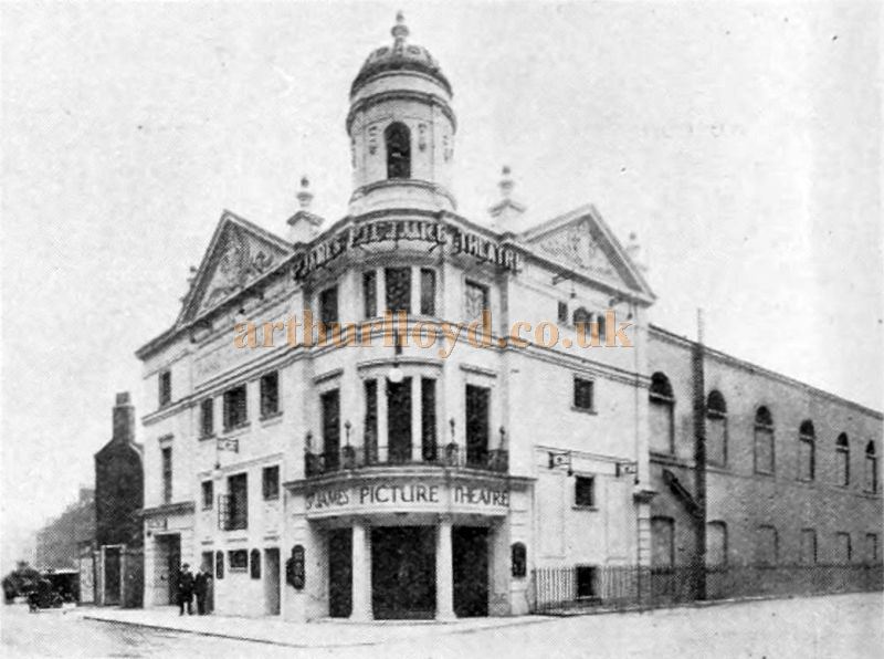 The St. James' Picture Theatre, the forerunner to the Westminster Theatre, from an advertisement for 'Furse Electric Curtain Controllers and Lighting Dimmers which the Cinema was equipped with - From The Cinema News and Property Gazette of October 2nd 1924.