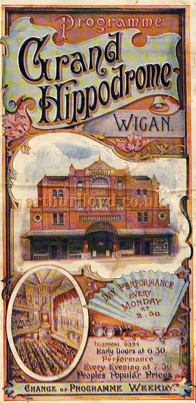 A Programme for the Grand Hippodrome, Wigan from August the 5th 1906 - Courtesy Tim Trounce.