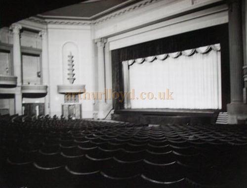 The auditorium and stage of the Ritz Cinema, Wigan - Courtesy Brian Elsey, Wigan World.