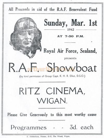 A wartime programme for the R.A.F. production of 'Showboat' at the Ritz, Wigan - Courtesy George Richmond