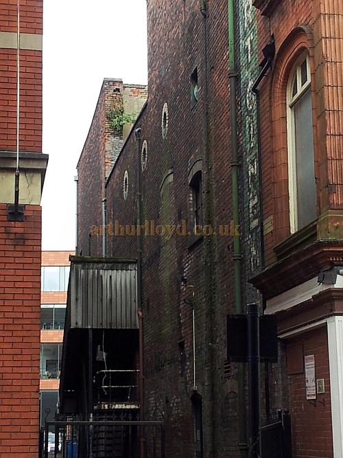 The side elevation of the former Royal Court Theatre in March 2012 - Courtesy George Richmond.