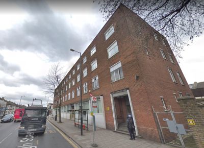 A Google StreetView Image of Harlesden House which was built on the site of the former Willesden Hippodrome after it was demolished in 1957 - Click to Interact.