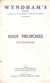 Programme for 'Man Proposes' at the Wyndham's Theatre November 29th 1933.
