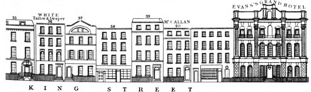 Evans's Grand Hotel, King Street, Covent Garden, later Evans Supper Rooms and Music Hall, as Depicted in Tallis's London Street Views 1838 - 1840.